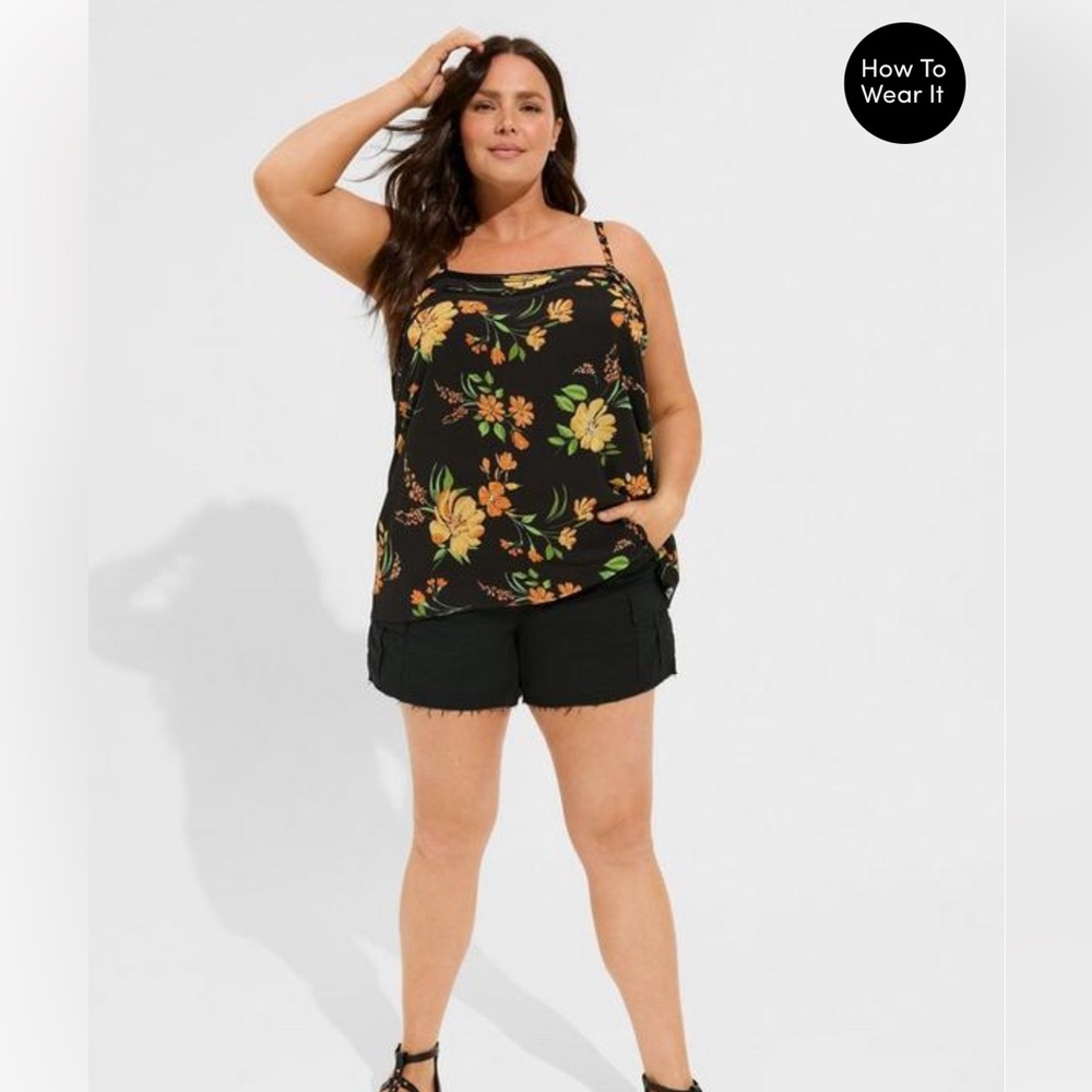 NWT chiffon pintuck square neck cami- 4x